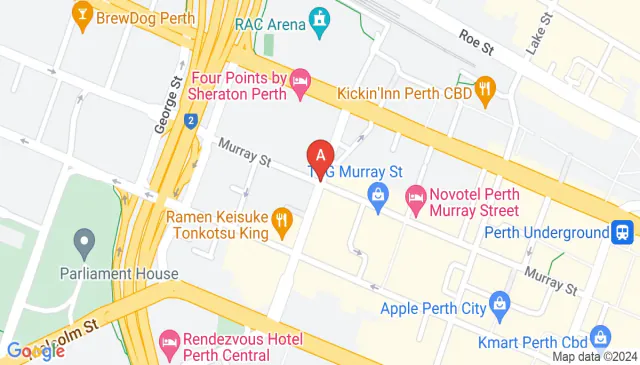 Secure CBD parking in Perth close to train and free bus