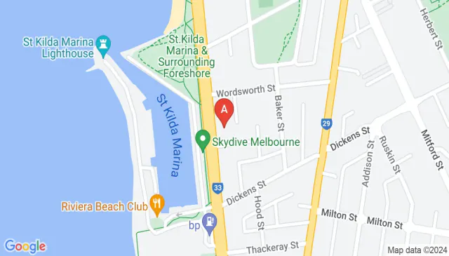 Secure parking available on Marine Parade St Kilda