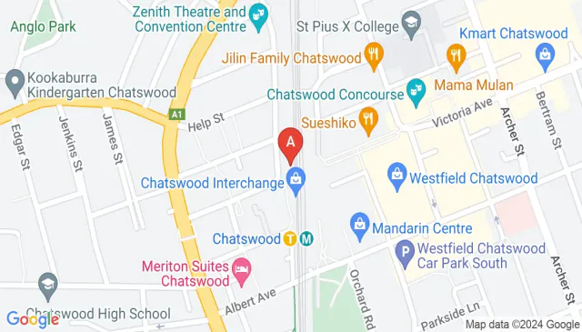 Secured Chatswood car park near train and Westfield