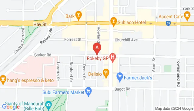 Outside parking near Subiaco train station is available