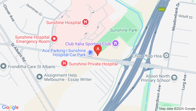 Sunshine Hospital parking on Furlong Road St Albans here