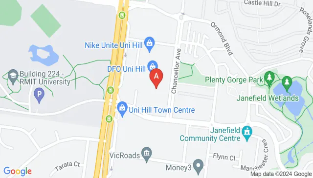 Uni Hill Factory Outlets Bundoora car park available now